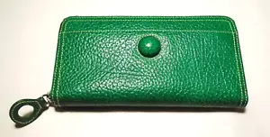 NUEVA CARTERA CLUTCH KELLY VERDE COLMILLO CUERO GUIJARRO Cremallera - Imagen 1 de 5