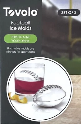 Tovolo Football Shaped Large Stackable Ice Molds-Slow Melts- 2 each- New In Box - Image 1 of 4