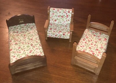 Muebles de colección para casa de muñecas Maple Town Story Beds Bandai '86 Tailandia adorable pasatiempo Foto 1 de 4