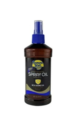 Banana Boat Deep Tanning Spray Oil 8 fl oz (236 ml) SPF 4 With Coconut Oil NEW - Image 1 of 4