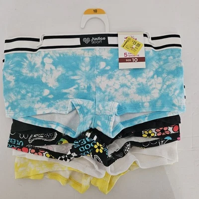 Paquete de 5 bragas cortas Justice Sport para niñas ropa interior talla 10 nuevas con etiquetas Foto 1 de 2