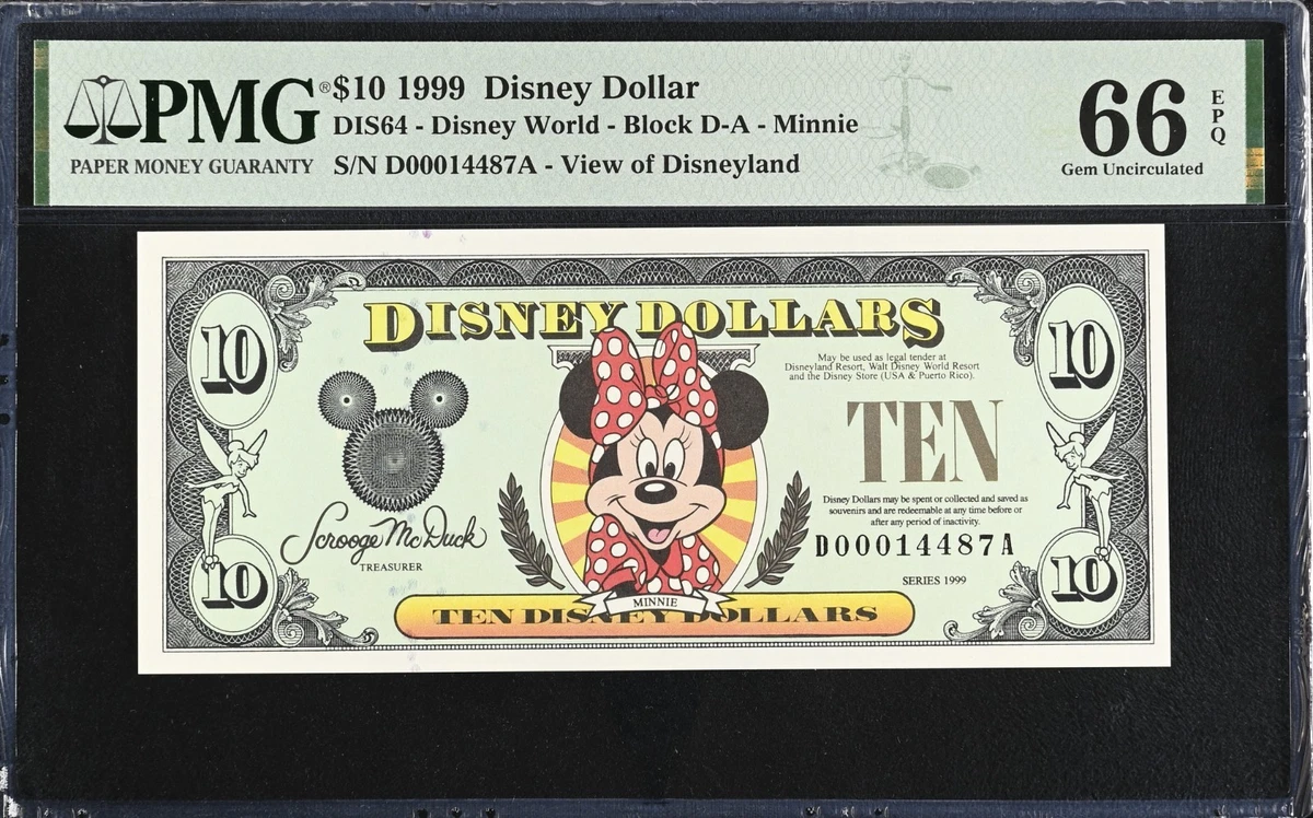 Disney Dollars 10ダラー ミニーマウス 2005年 1990 Disney Dollar
