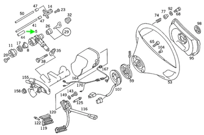 Mercedes-Benz Steering Wheel Lock - 124-462-32-30 - For 190, 300SE, 200D & More - Image 1 of 4
