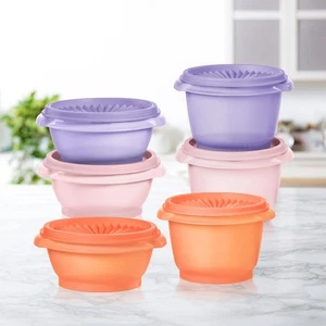 Tupperware Multi Rosa Lila Koralle 12 Stück Heritage Sheer Mini Schüssel Set Neu - Bild 1 von 7