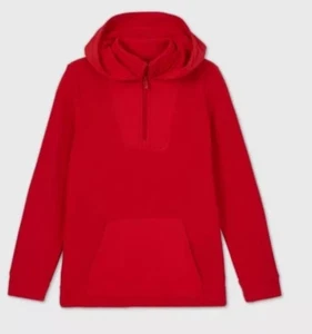 Neu mit Etikett Jungen All in Motion Fleece 1/4-Reißverschluss Pullover Hoodie Sweatshirt Small 6/7 rot - Bild 1 von 2
