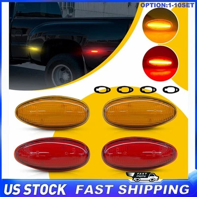 Luces LED laterales ámbar/roja lámpara para GMC Sierra 2500/3500HD 1999-2014 4-40X Foto 1 de 4