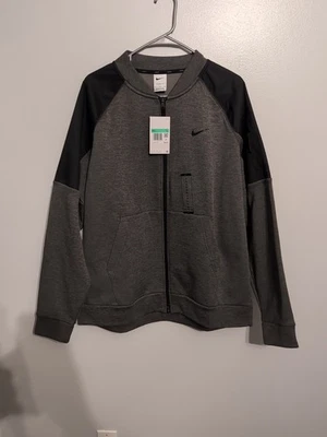 Nike Therma Fit Crew Masculino XL Preto Cinza Carvão Manga Longa Performance Poli Novo com etiquetas - Imagem 1 de 4