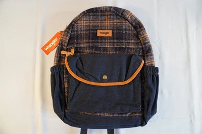 Wrangler Mochila Denim Franela Azul Zafiro Oscuro Mujeres Hombres Niños Nueva Con Etiquetas Foto 1 de 4