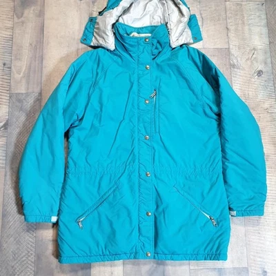 Vintage L.L. Bean Shell Insulated Hooded Jacket Womens Large Blue - Image 1 of 4