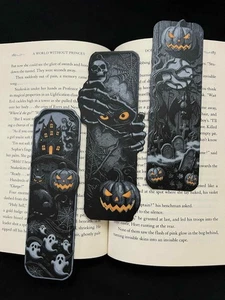 3D Halloween Lesezeichen Kürbis, Geist und Spukhaus Design 3D Druck - Bild 1 von 4