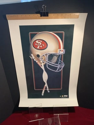 Casco estampado vintage de fútbol americano NFL 20x30 de los 49ers de San Francisco raro retirado  Foto 1 de 4