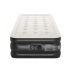 Twin Air Mattress with Built-in Pump, 18" Elevated, Quick Inflate/Deflate, Black - Picture 1 of 8