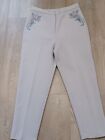 Trousers Topshop 10 NEW Silver Grey Smart Embroidered T2350 R6043