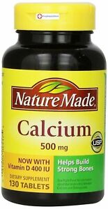 Nature Made Calcium, 500 mg, With Vitamin D, Tablets, 130 ct
