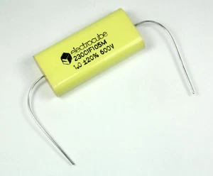 2pcs Electrocube 1.0uF 600v Axial Metallized Polyester Film Capacitor - Picture 1 of 2