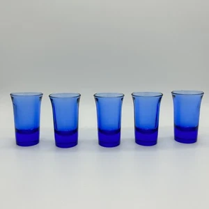 5er Set Vintage Kobaltblau Glas Schnapsgläser 3" hoch MCM - Bild 1 von 10