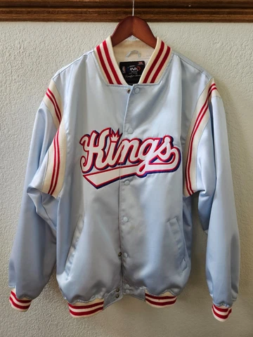 *Rare* Vintage NBA Sacramento Kings Satin Throwback Bomber Jacket Old School Cover