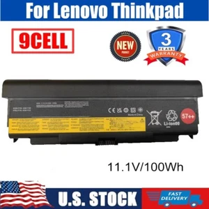 9 Cell 57++ Laptop Battery for Lenovo Thinkpad T440p T540p W540 W541 FAST New US - Picture 1 of 13