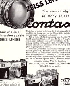 Pubblicità stampa vintage obiettivi Zeiss, fotocamere Zeiss Ikon bianco e nero 9"x 6" - Foto 1 di 3