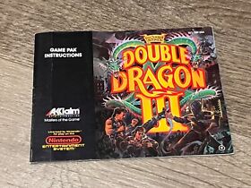 Double Dragon III 3 Instruction Manual Only Nintendo Nes Authentic