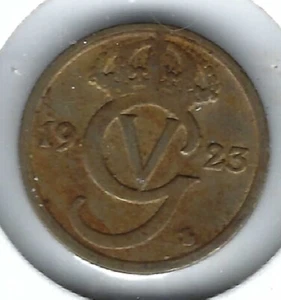 1923 Sweden 10 Ore Gustaf V Nickel-Bronze Coin! (#3) - Picture 1 of 2