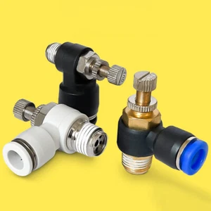 2Pcs Straight Regulator Throttle Flow Control Valve Pneumatic Tube OD 4mm - 12mm - Picture 1 of 63