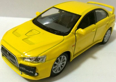 Coche fundido a presión Mitsubishi Lancer Evo Evolution X 2008 escala 1:36 modelo 5" amarillo Foto 1 de 4