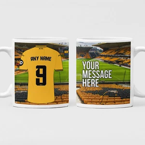 Taza Personalizada de los Lobos 2023 2024 Taza Hogar Fútbol Wolverhampton Fan Taza Mamá - Imagen 1 de 38