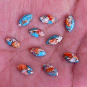 Natural Oyster Copper Turquoise Marquise 5x10 to 10x20 Cabochon Loose Gemstone