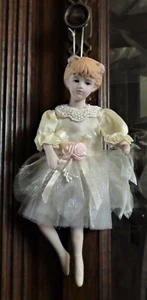 Beautiful Victorian Porcelain Ballerina Doll Christmas Ornament - Picture 1 of 3