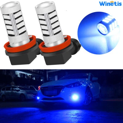2Pcs Ultra Blue H11 H8 Car Truck Pickup Fog Lights Driving Lamp 92-SMD LED Bulbs - Image 1 of 4