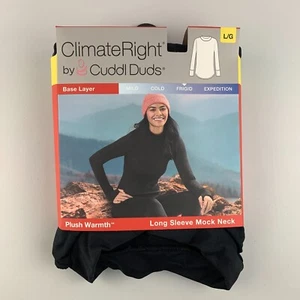 Cuddl Duds Climate Right L schwarz Langarm Crew Base Layer Stretch Plüsch - Bild 1 von 3