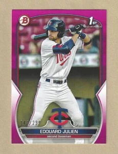 2023 Bowman 1st Edouard Julien FUCHSIA Border Parallel #BP-82 #’d 143/299 RC - Picture 1 of 2