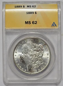 1889 Morgan Silver Dollar ANACS MS62 (864) - Picture 1 of 4