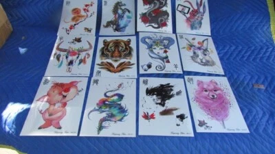 New Lot of 12 Temporary Tattoos 6x8 - Image 1 of 4