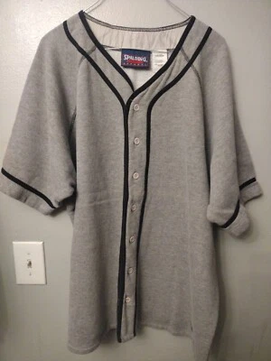 Vintage 80s Spalding Athletic Apparel Gray Baseball Jersey XL - Image 1 of 4