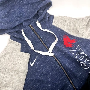 NIKE Women's S Blue/Gray MLB BOSTON RED SOCKS Lightweight Full-Zip Hoodie Jacket - Picture 1 of 10