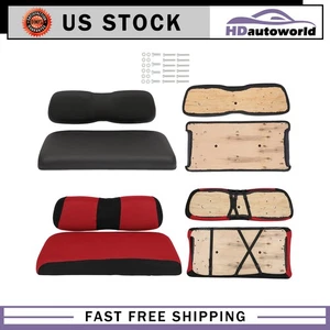 Black Golf Cart Front Cushion Set with Cushion Cover Fit For Club Car DS - Picture 1 of 19