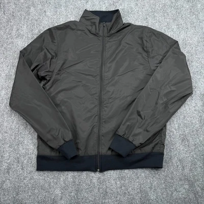 Chaqueta cortavientos American Apparel para hombre mediana negra cremallera completa nailon hecha en EE. UU. LA Foto 1 de 4