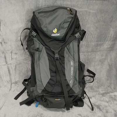 DEUTER 32 Act Trail Hiking Trekking Outdoor Travel Black and Gray Backpack - Image 1 of 4