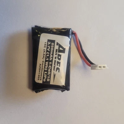 250mAh 1-Cell/1S 3.7V 15C LiPo Battery, Micro A Connector: C AZSH1355 Robitronic - Bild 1 von 2