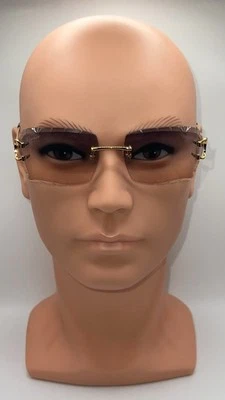 Gafas de sol Cartier Big C/lente descolorida gris corte diamante y café Foto 1 de 4