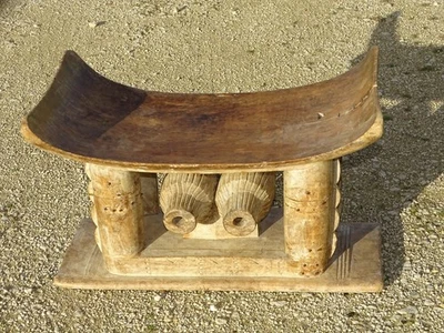 -ANCIEN TABOURET AFRICAIN de SAGE BOIS ASHANTI GHANA? Jus de GRENIER Déco   D - Photo 1/4