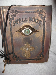 Vintage Gemmy Halloween beleuchteter Augapfel Zauber Buch Requisite Bewegung aktiviert mit Schlüssel - Bild 1 von 8
