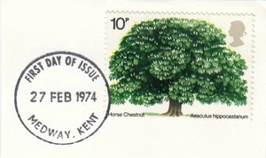 Horse Chestnut Tree GB Used Medway 1974 ON PIECE (147439) - Picture 1 of 1