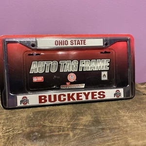 NCAA Ohio State Buckeyes Standard Chrome License Plate Frame , 6 x 12.25" - Picture 1 of 2