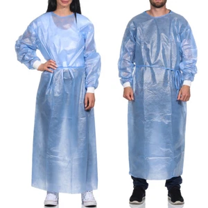 Bata de protección de 10 PP bata de visitante bata de aislamiento PE revestimiento completo 2841 - Imagen 1 de 7