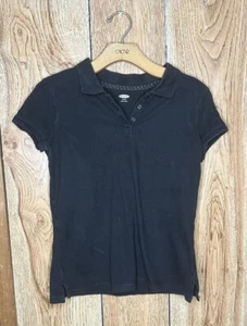 Old Navy Girls Uniform Black School Collared Short Sleeve Shirt Size XL 14 - Picture 1 of 6
