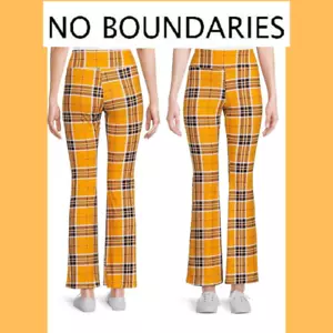 No Boundaries Junior GRÖSSE 2XL 19 gelb/schwarz kariert Flare Leggings, NEU - Bild 1 von 11