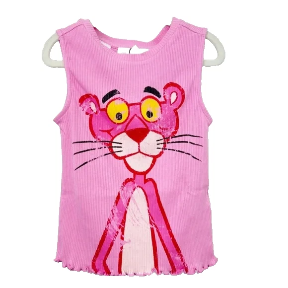 Camiseta sin mangas Desigual Pantera Rosa Niñas Talla 9/10 Nueva con Etiquetas Foto 1 de 4
